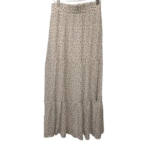 Tamara H Womens Maxi Skirt Tiered Ditsy Floral White Boho Cottage Prairie Sz S - Picture 1 of 4