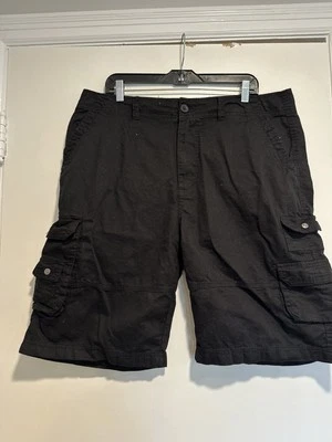 Pantalones Cortos Carga Airwalk Para Hombres 38 Negros Y2K Patinador Skateboarding. Ligeramente texturizado. Foto 1 de 4