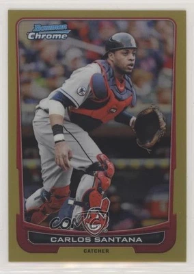 2012 Bowman Chrome Gold Refractor /50 Carlos Santana #51 - Image 1 of 2