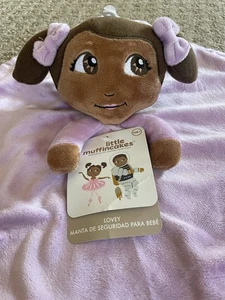 Little Muffincakes Zahara Lovey Baby Security Brown Girl Purple Blanket Soft 13” - Picture 1 of 4