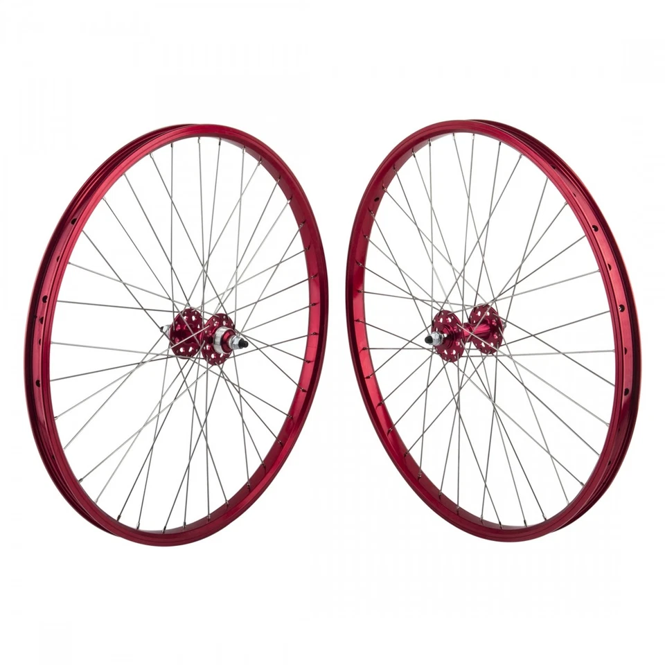 Conjunto de rodas Se Bikes J24SG 26 polegadas B/O 3/8 polegadas x 100-110 mm FW aro clincher vermelho 36H - Imagem 1 de 1