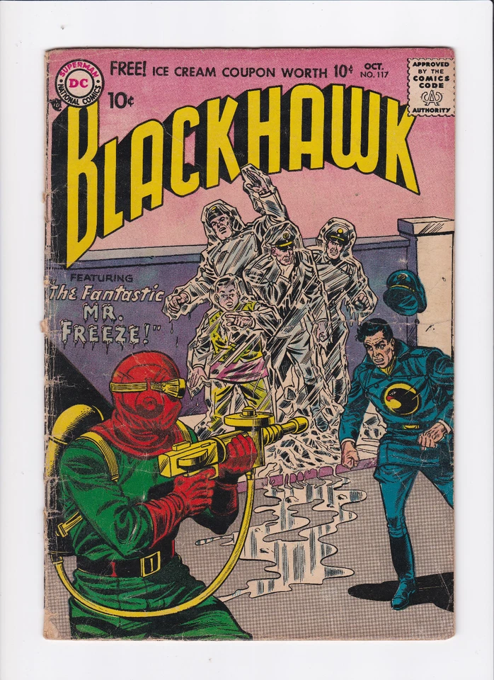 BLACKHAWK #117 [1957 GD] "THE FANTASTIC MR. FREEZE!"  DC COMICS - Image 1 of 2