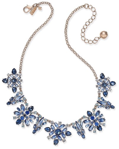 COLLANA $148 KATE SPADE ORO ROSA 14K CRISTALLO PLACCATO NOTTI INNEVATE #1