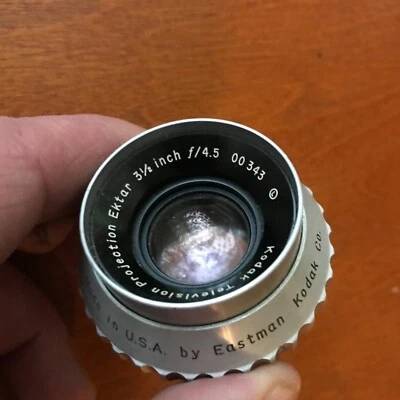 Lente Kodak Television Projection Ektar 3 1/2" f/4.5-f/22, buen estado, rara Foto 1 de 4