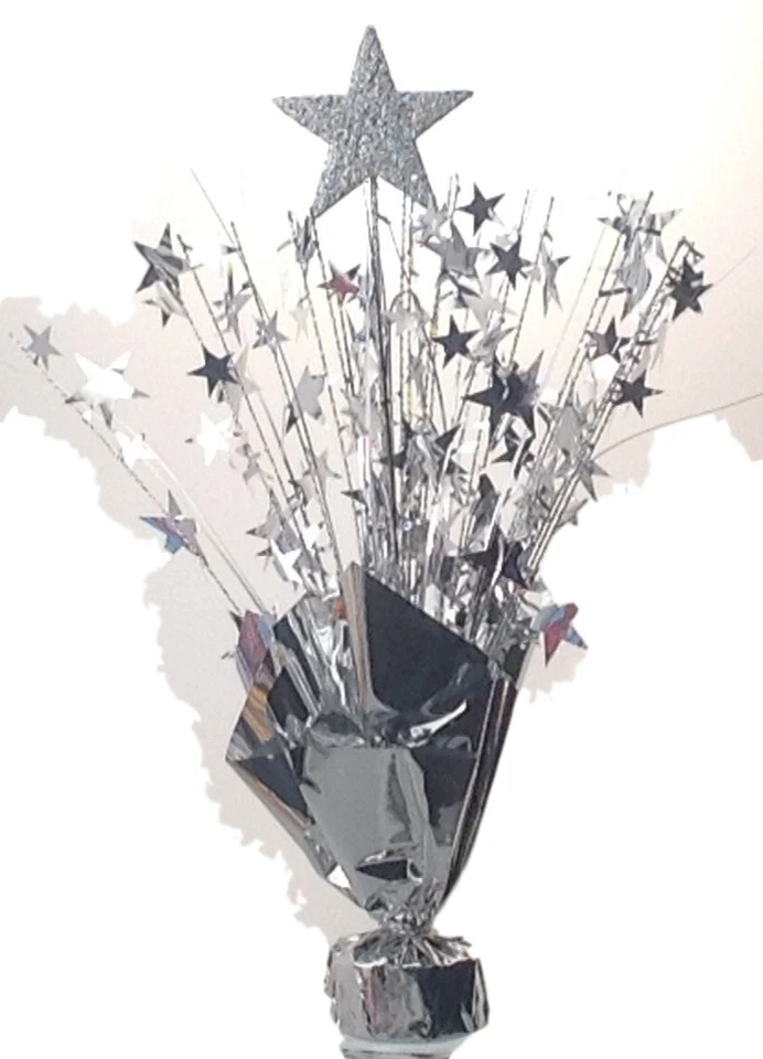 2 Pesas Globo Aniversario o Cumpleaños Plata Metálico 15" Alto Foto 1 de 1