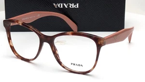 Prada VPR 12T UE0-1O1 Brown Tortoise/Pink Cat Eye Womens Eyeglasses 53mm - Picture 1 of 9