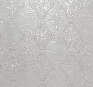 Embossed Ivory tan cream lattice damask faux grasscloth textured Wallpaper rolls - Picture 1 of 12