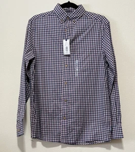 NWT ROWM Men's Button Down Dress Shirt Vint Pink Plaid Size Small - Imagen 1 de 4