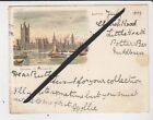 PICTORIAL COURT POSTCARD - HOUSES OF PARLIAMENT - LONDON - POSTED
