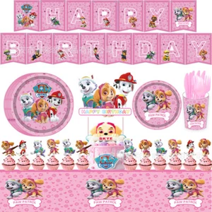 Girls Paw Patrol Party Supplies Balloons Kids Birthday Decoration Tableware - Picture 1 of 42