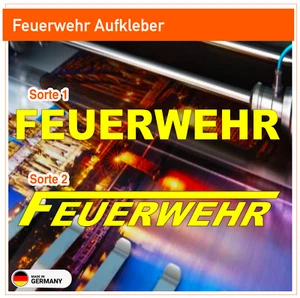 Feuerwehr "Schriftzug", retroreflektierende, fluoreszierende Aufkleber - Bild 1 von 6