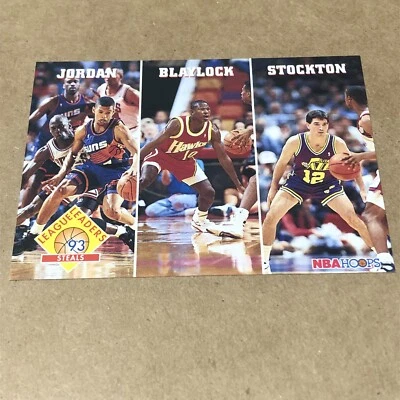 1993 NBA Hoops League Leader Steals Michael Jordan,Blaylock,Stockton NM - Image 1 of 4