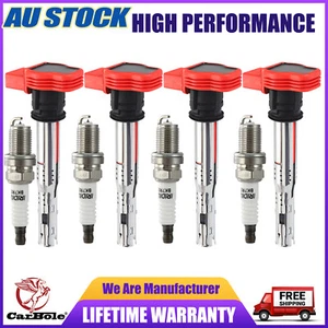 4x (Ignition Coil & Spark Plug) For VW Golf Audi A4 A5 A6 R8 2.0 3.2 FSI TSI NEW - Picture 1 of 12