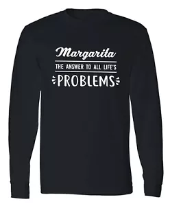 Margarita Lover Long Sleeve T-Shirt Alcohol Cocktail Drunk Funny Tee Shirt - Picture 1 of 2