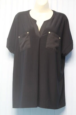 Anne Klein Jersey Top Azul Marino Oscuro Sin Mangas Elástico Punto 1X Foto 1 de 3