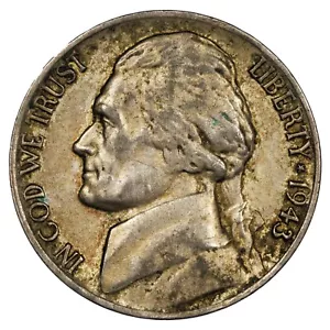 USA - 5 cents 1943 P Jefferson Nickel - temps de guerre - Philadelphie - KM.192a - Picture 1 of 2