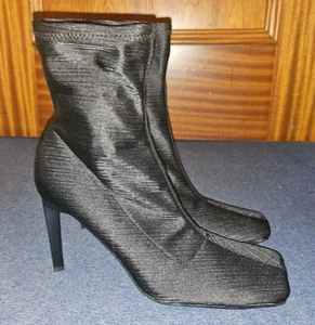 Topshop Tia high heeled sock boot in black Womens Size UK9 - Picture 1 of 6