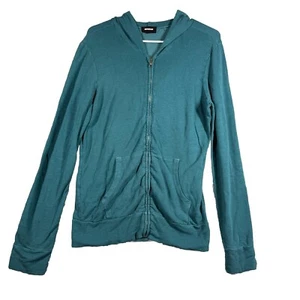 Monrow Classic Hoodie Full Zip Front Women's Size Medium Green Sweatshirt Med M - Picture 1 of 7