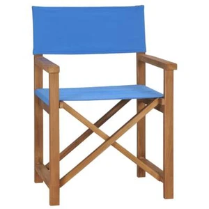 NNEVL Director's Chair Solid Teak Wood Blue - Picture 1 of 8