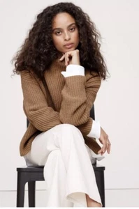 Banana Republic OVERSIZED WOOL RIBBED SWEATER | Camel XL #543528 NEW - Picture 1 of 4