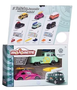 Majorette Model Car Volkswagen The Originals Twin Set Adventure VW T1 + Beetle - Picture 1 of 4