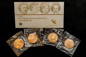 2015 FIRST SPOUSE BRONZE MEDAL SERIES 4-Medal Set w/OGP - Picture 1 of 2