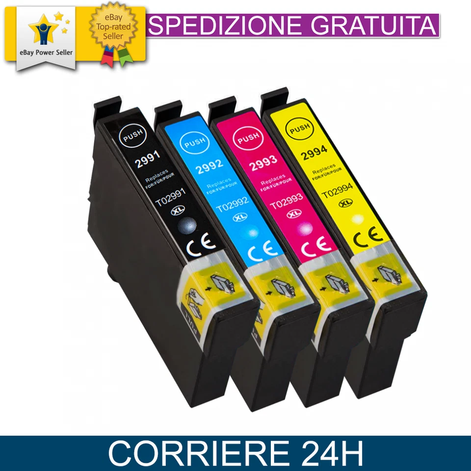 CARTUCCE IN SCONTO KIT 4 CARTUCCE 29XL PER EPSON EXPRESSION HOME XP345 442 445 255 257 352 355 452
