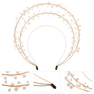 Pearl Crown Headband Lolita Crown Headpiece Goddess Crown Headband Decorative - Picture 1 of 12