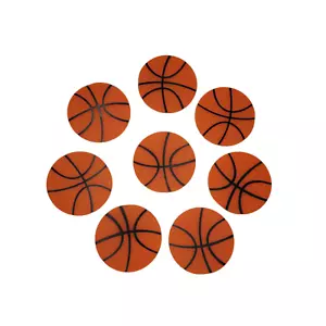 Basketball Silicone Drink Coasters 4" Lot Of 8 Rubber Sports Barware Orange - Picture 1 of 5
