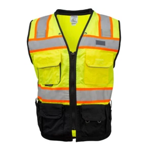 Fierce Safety Premium Surveyors Class 2 Heavy Duty Vest Tablet Pockets & Neck Pa - Picture 1 of 29