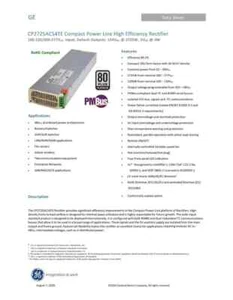Brand New CP2725AC54TEZ GE Compact Power Line High-Efficiency Rectifier - Afbeelding 1 van 2