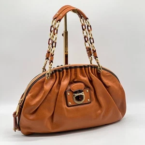 MARC JACOBS Capra Satchel Bag Women Brown Leather Shoulder Double Handle Vintage - Picture 1 of 15