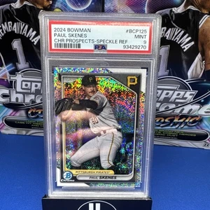 PSA 9 Paul Skenes Chrome Prospects Speckle Refractor /299 #BCP125 2024 Bowman - Picture 1 of 2