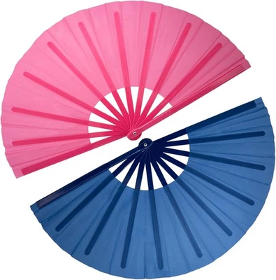 QIRMIZI 2 PIEZAS Grandes Ventiladores Rave Clack Popping Line Rosa Profundo, Azul Real  Foto 1 de 4