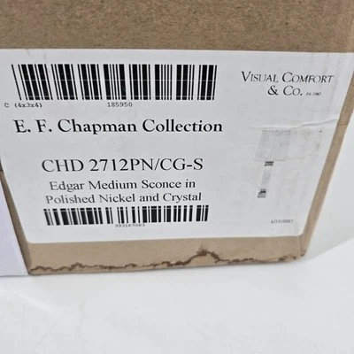 Aplique Visual Comfort Edgar Mediano Cristal con Níquel Pulido CHD2712PN-CG NUEVO Foto 1 de 4