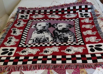 Disney 101 Dalmations Woven Acrylic Throw. Black/red/white. 47in. x 52 in. - Image 1 of 4
