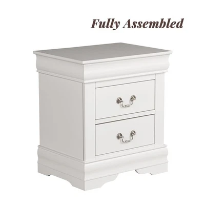 Mesita de noche tradicional de madera maciza totalmente montada en negro/cerezo oscuro/blanco Foto 1 de 4