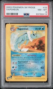 Pokemon Vaporeon Skyridge NON Holo Raro #33 PSA 8 Come Nuovo - Foto 1 di 2