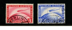 Germany #C35-C36 (G470) Zeppelin crossing ocean, used, FVF, CV$84.00 - Picture 1 of 2