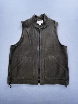 Filson Vest Mens Medium Green Cotton Zip Front Pockets Made USA Style 10035 - Image 1 of 4