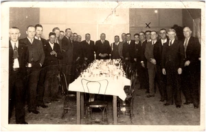 Daniel A. Vallier at Odd Fellows Lodge Meeting IOOF Iowa? 1920s RPPC Postcard - Picture 1 of 2