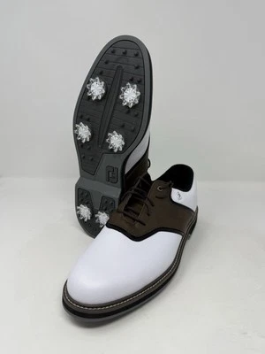 FootJoy FJ Originals Leather White Brown Black Golf Cleats 57022 Men's Sizes