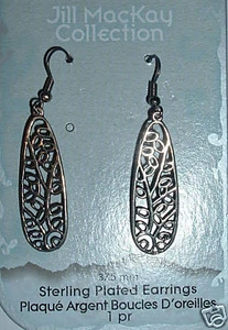 Jill MacKay 37.5mm Silver Plated VINE Dangle EARRINGS - Picture 1 of 1