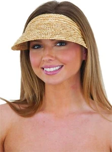 Jacobson Straw Hat - Slip On Braid Visor,Tan,Adult - Picture 1 of 4