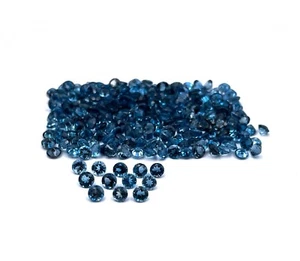 Natural London Blue Topaz Round Cut Loose Gemstone Lot 37 Pcs 3 MM 5 CT - Picture 1 of 6