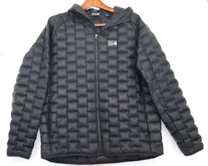 Mountain Hardwear Mens XL Black Quilted Hooded Jacket Lightweight Insulated Zip - Afbeelding 1 van 11