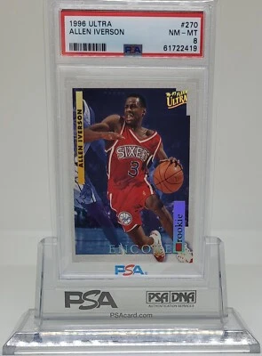 Ultra Allen Iverson RC #270 1996 PSA 8 novato 76ers Sixers Hof ¡grado difícil! Foto 1 de 2