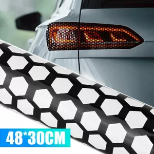 Black Car Rear Tail Light Lamp Cover Honeycomb Sticker Decal Car Accessories DIY - Picture 1 of 13