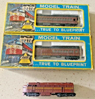 N Scale Atlas Pennsylvania Yugoslavia Locomotive + Passenger Cars W/ Boxes - Image 1 of 4