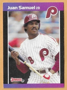 Juan Samuel Philadelphia Phillies sin punto inc #76 - Donruss casi nuevo-como nuevo 1989 - Imagen 1 de 2